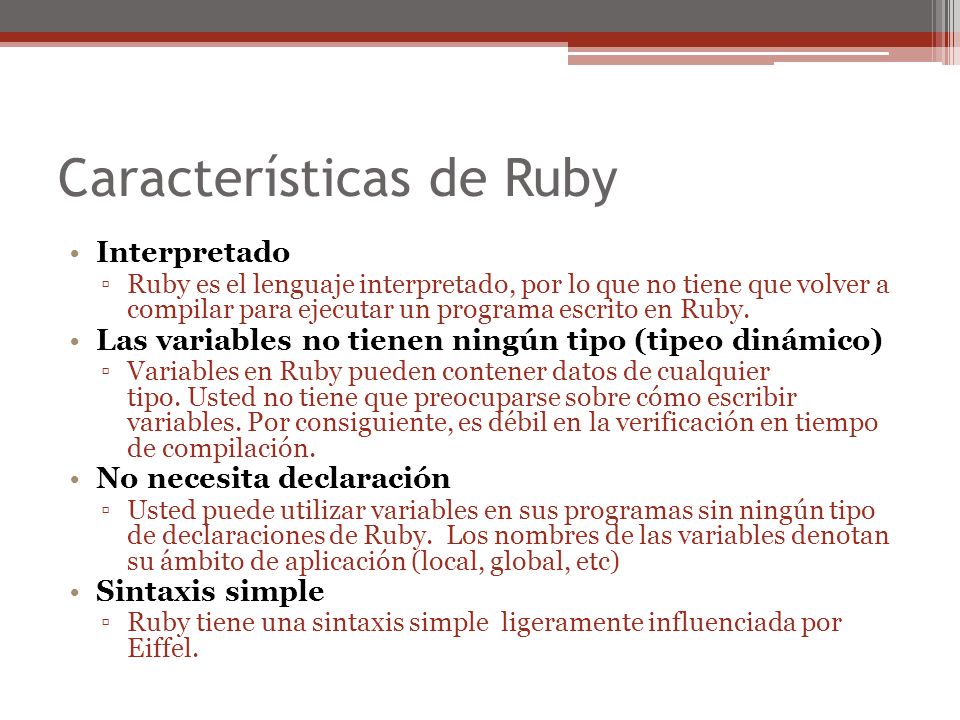 Características de Ruby