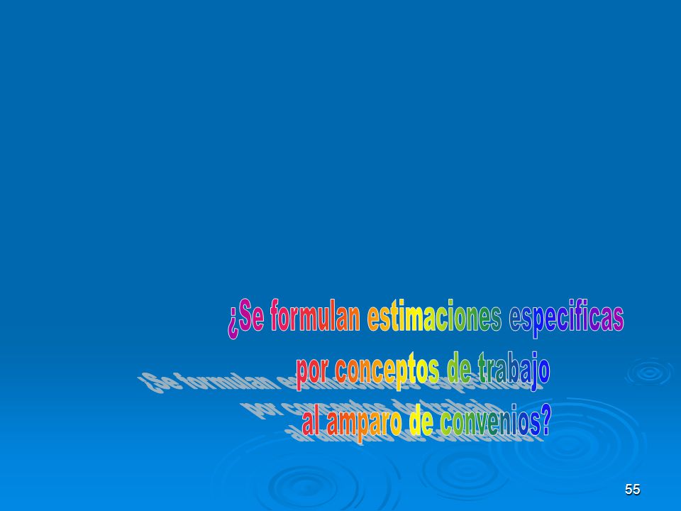 ¿Se formulan estimaciones especificas por conceptos de trabajo