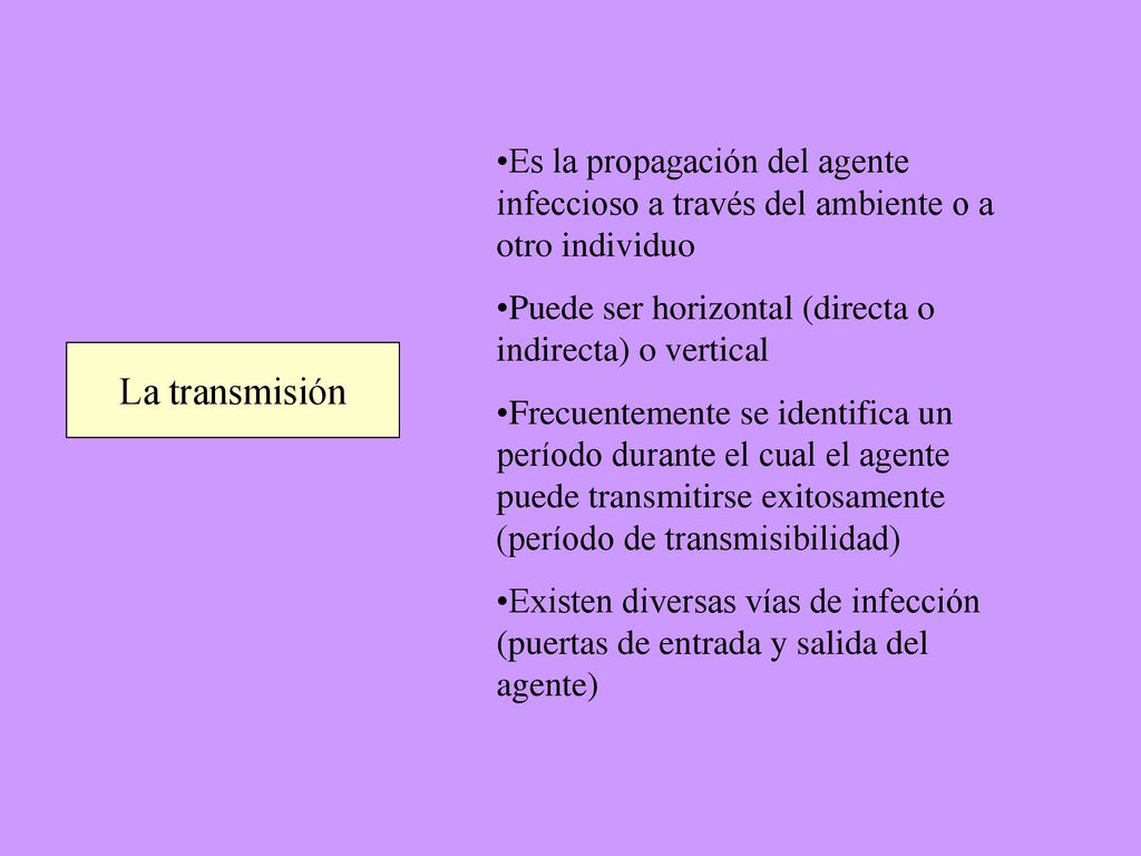 Es la propagación del agente infeccioso a través del ambiente o a otro individuo