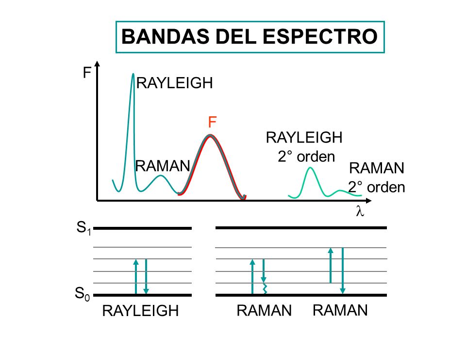 BANDAS DEL ESPECTRO F RAYLEIGH F RAYLEIGH 2° orden RAMAN RAMAN