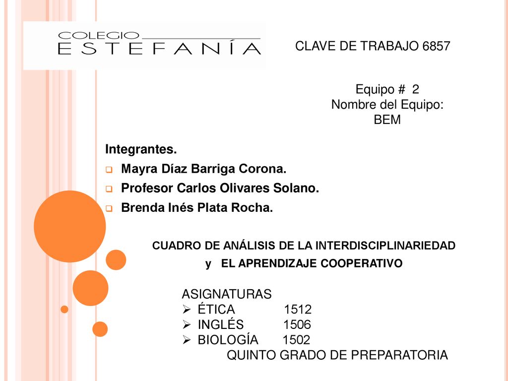 Mayra Díaz Barriga Corona. Profesor Carlos Olivares Solano.