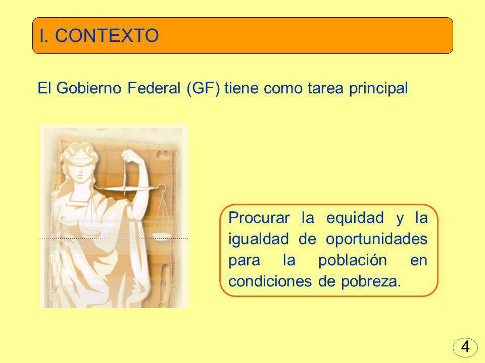 I. CONTEXTO El Gobierno Federal (GF) tiene como tarea principal