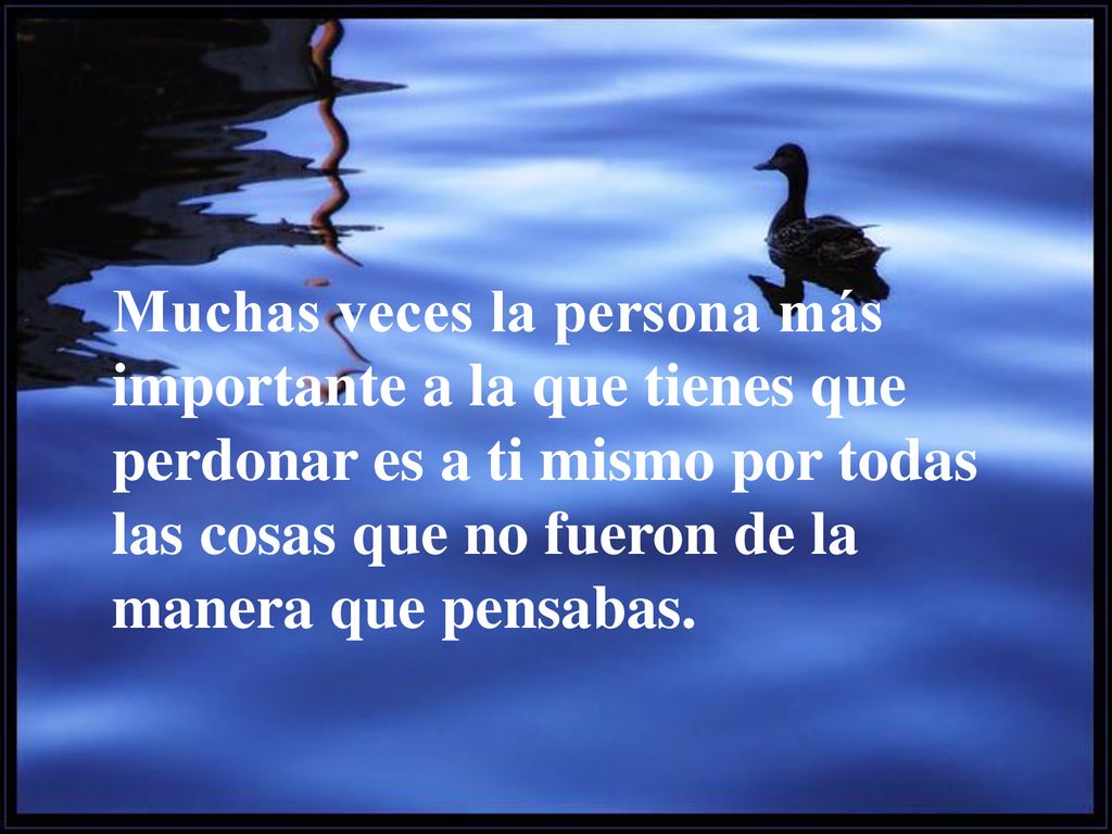 Muchas veces la persona más importante a la que tienes que perdonar es a ti mismo por todas las cosas que no fueron de la manera que pensabas.