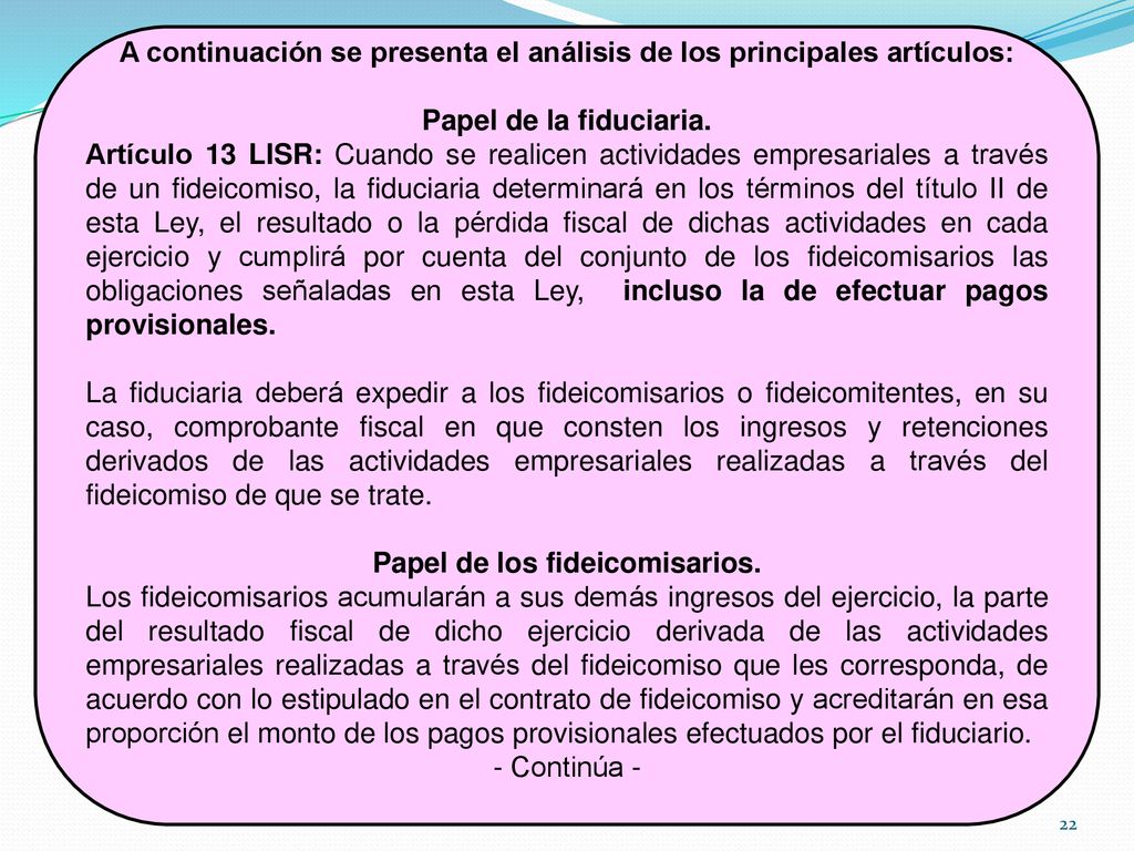 A continuación se presenta el análisis de los principales artículos: