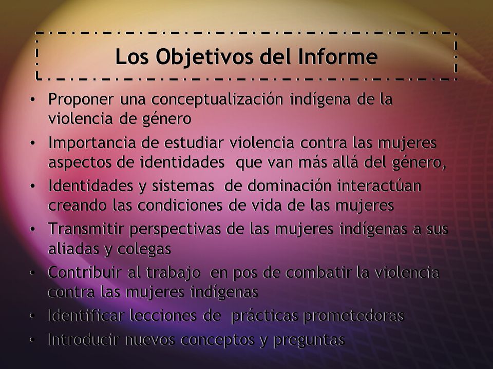Los Objetivos del Informe