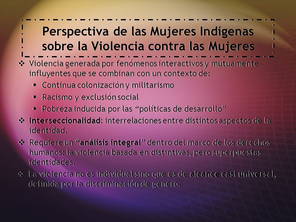 Perspectiva de las Mujeres Indígenas sobre la Violencia contra las Mujeres