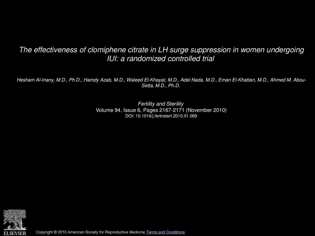 The effectiveness of clomiphene citrate in LH surge suppression in women undergoing IUI: a randomized controlled trial