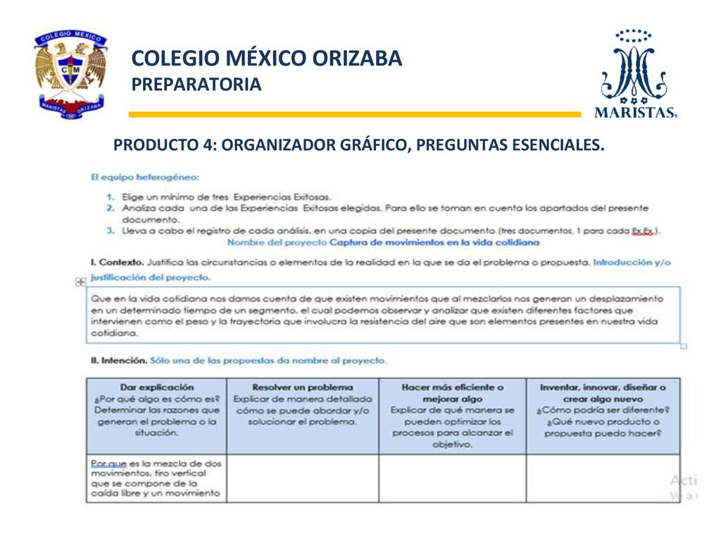 PRODUCTO 4: ORGANIZADOR GRÁFICO, PREGUNTAS ESENCIALES.
