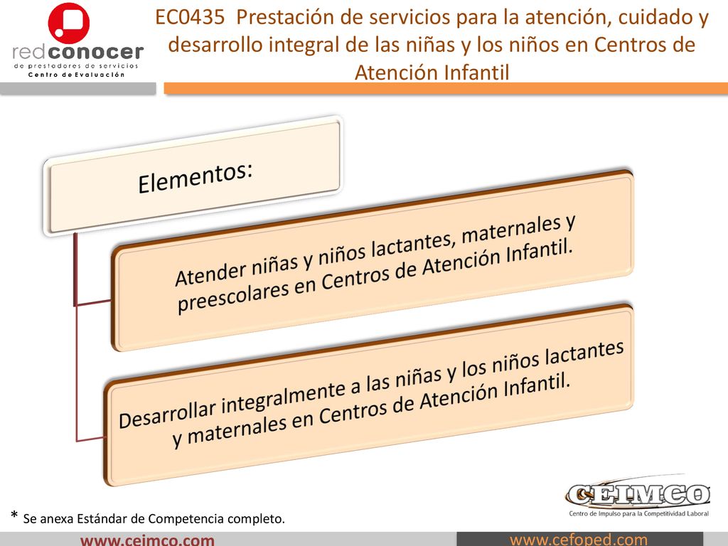 EC0435 Prestación de servicios para la atención, cuidado y desarrollo integral de las niñas y los niños en Centros de Atención Infantil