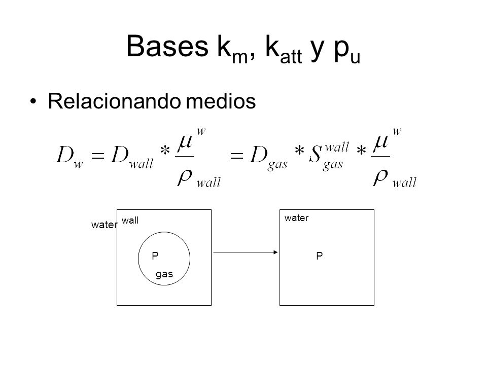 Bases km, katt y pu Relacionando medios wall P gas water