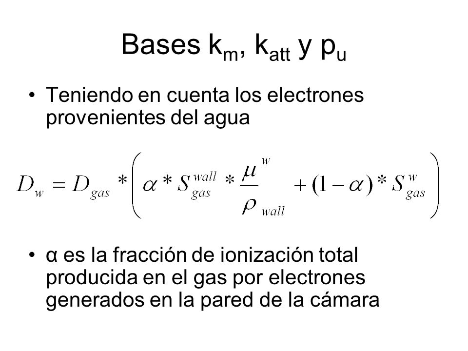 Bases km, katt y pu Teniendo en cuenta los electrones provenientes del agua.