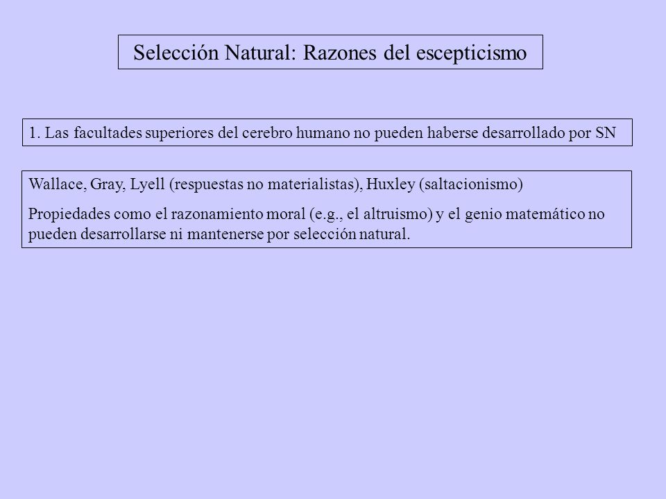 Selección Natural: Razones del escepticismo