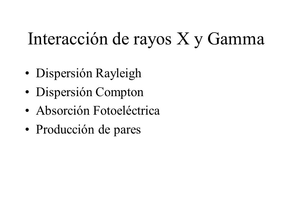 Interacción de rayos X y Gamma