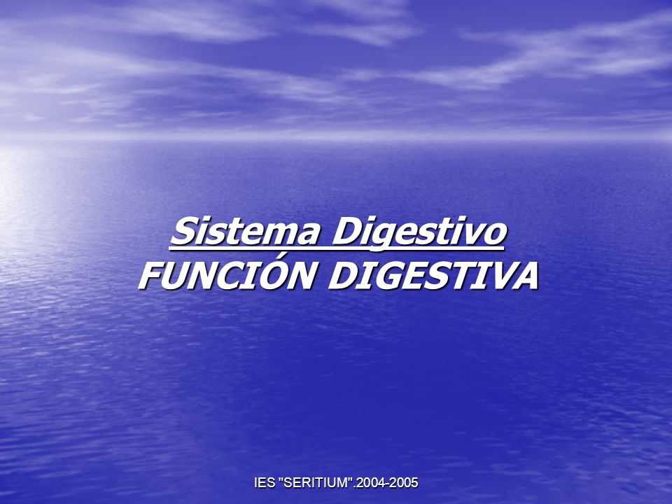 Sistema Digestivo FUNCIÓN DIGESTIVA