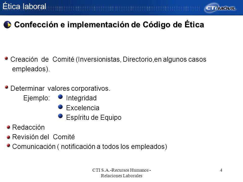 CTI S.A.-Recursos Humanos - Relaciones Laborales