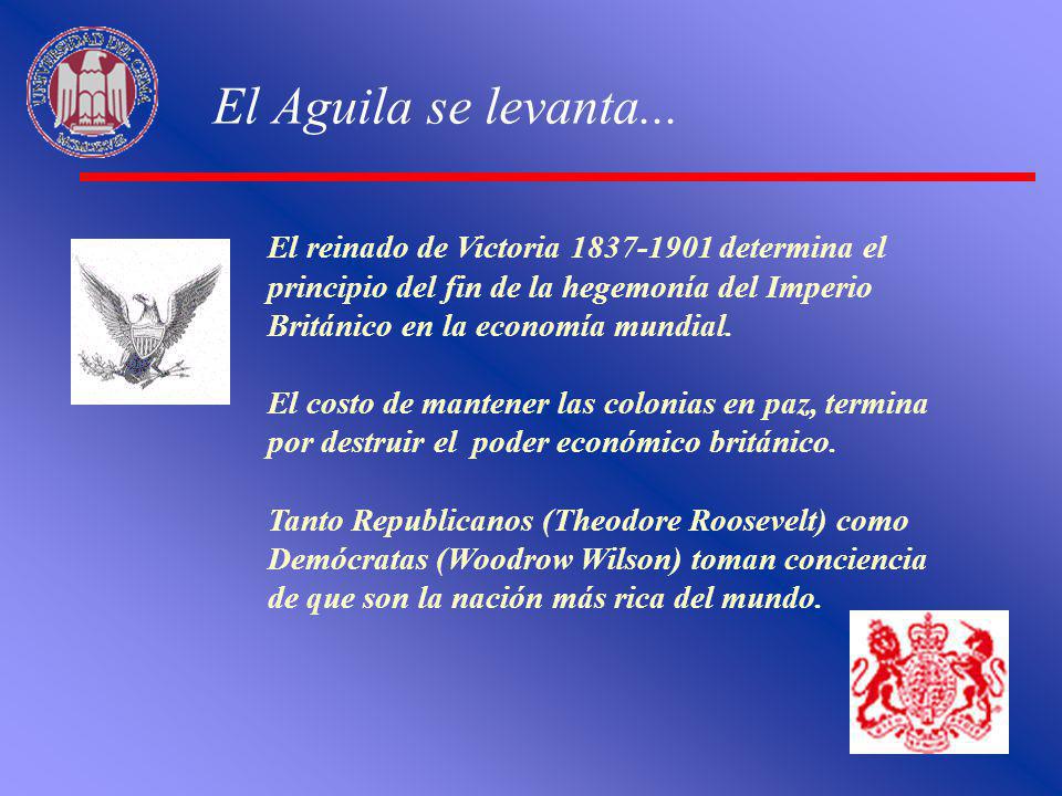 El Aguila se levanta... El reinado de Victoria determina el principio del fin de la hegemonía del Imperio Británico en la economía mundial.