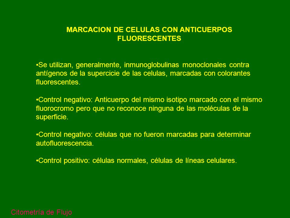MARCACION DE CELULAS CON ANTICUERPOS FLUORESCENTES