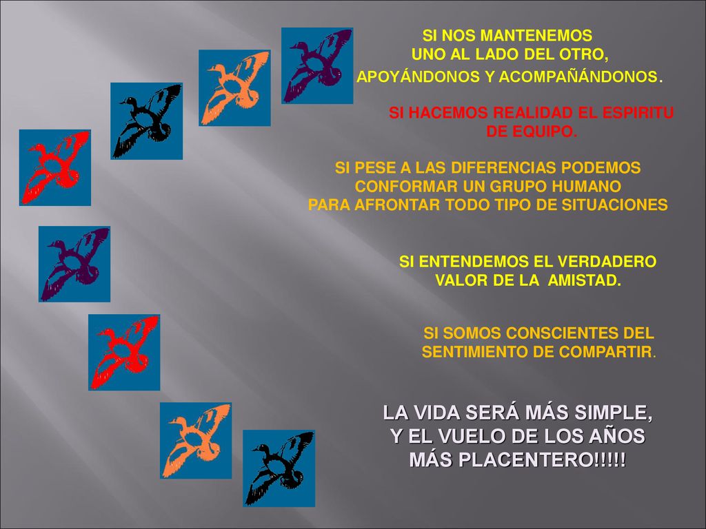 LA VIDA SERÁ MÁS SIMPLE, Y EL VUELO DE LOS AÑOS MÁS PLACENTERO!!!!!