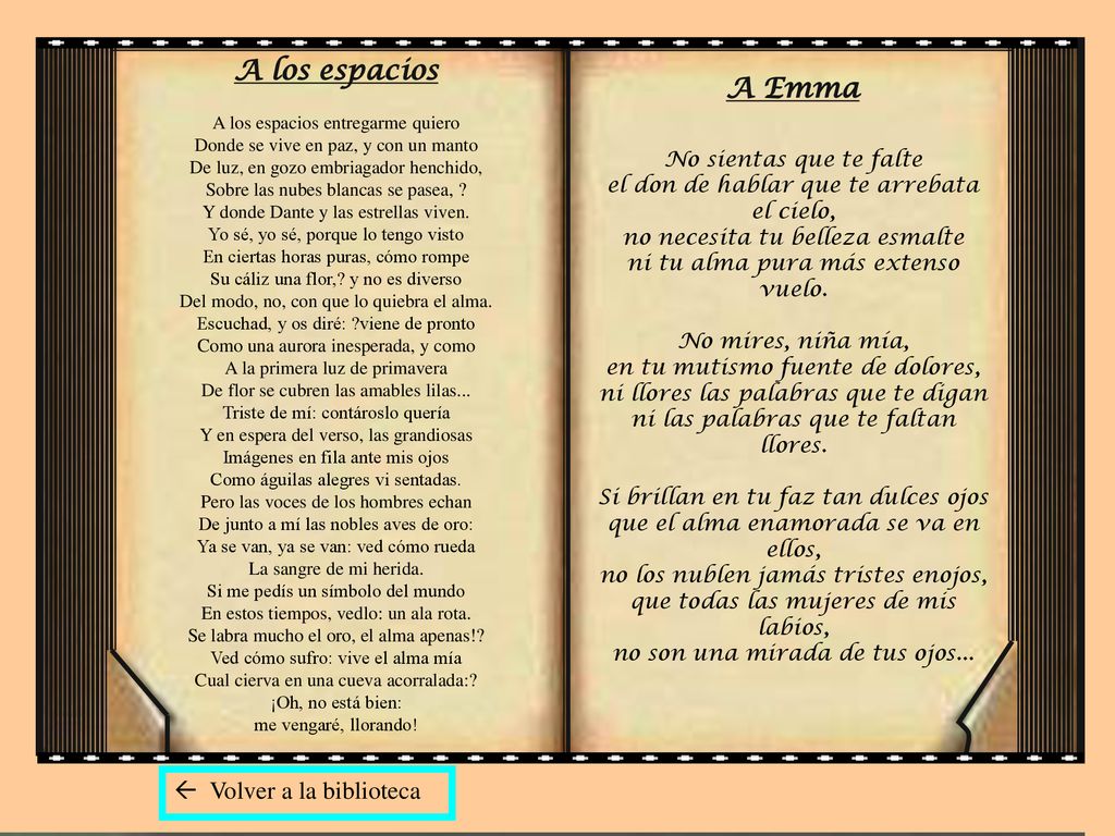A los espacios A Emma  Volver a la biblioteca
