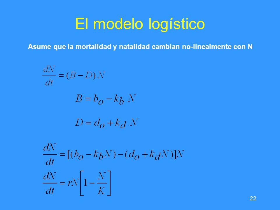 Asume que la mortalidad y natalidad cambian no-linealmente con N