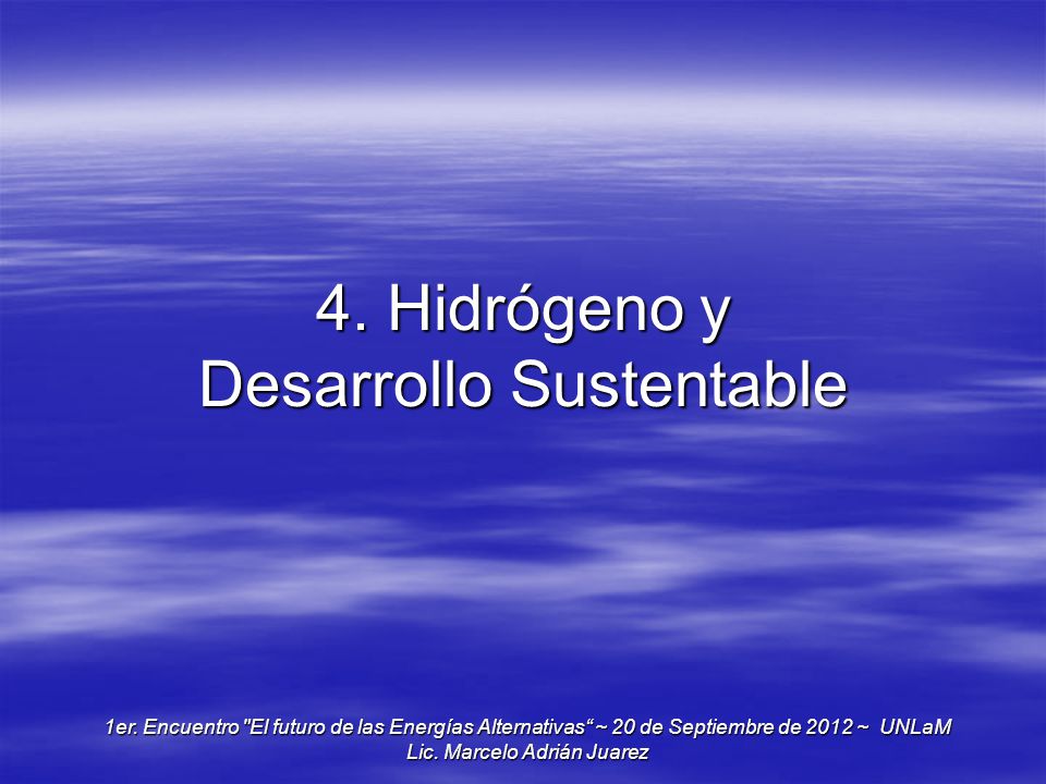 4. Hidrógeno y Desarrollo Sustentable