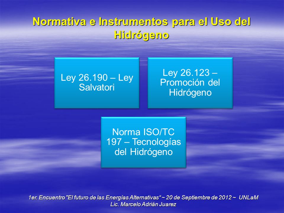 Normativa e Instrumentos para el Uso del Hidrógeno