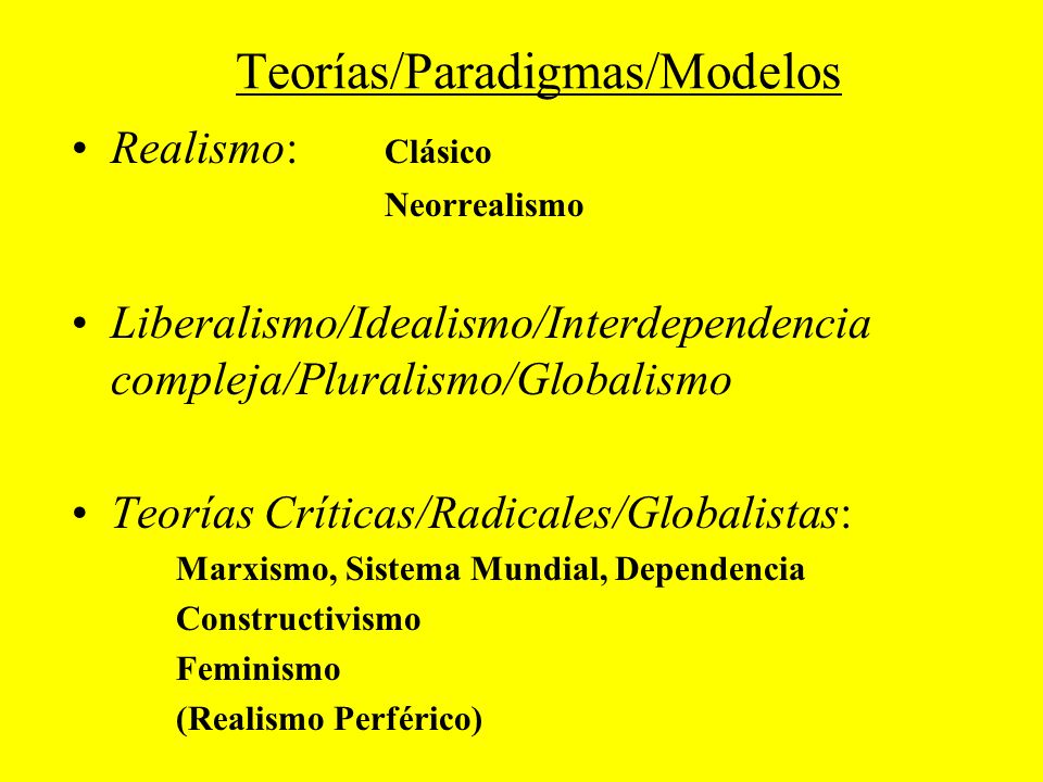 Teorías/Paradigmas/Modelos