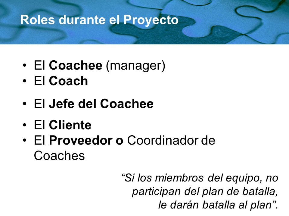 Roles durante el Proyecto
