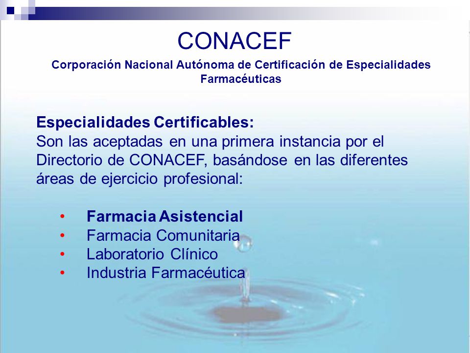 CONACEF Especialidades Certificables: