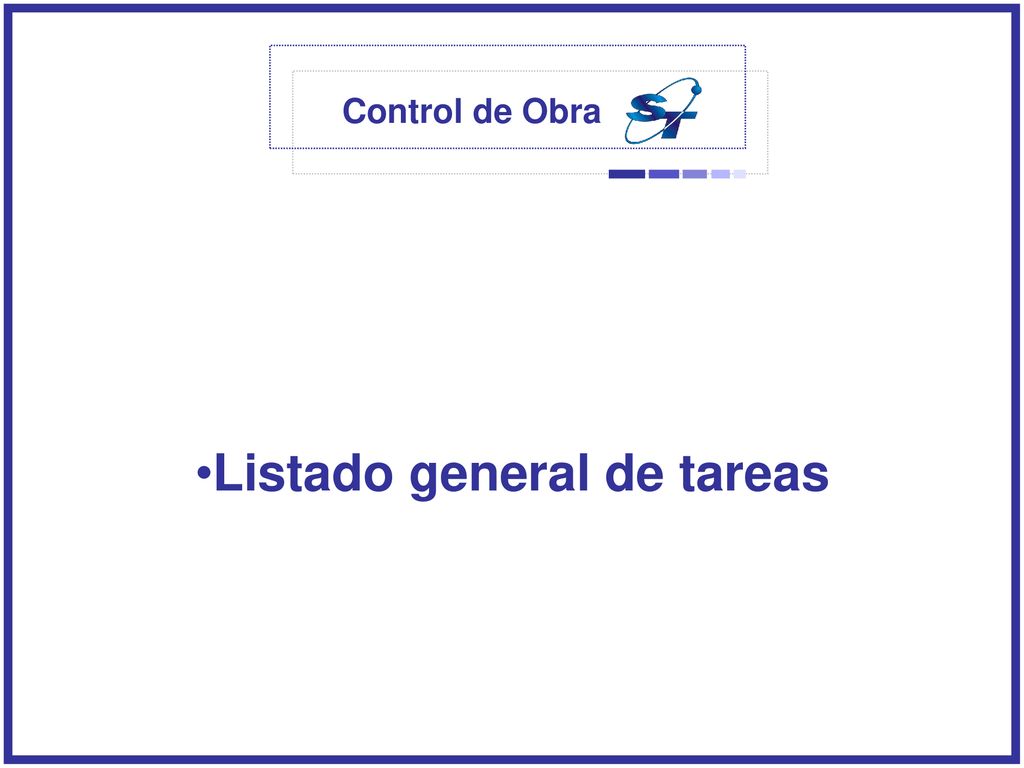 Listado general de tareas