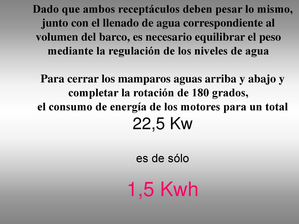 el consumo de energía de los motores para un total