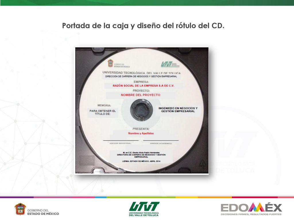 Portada de la caja y diseño del rótulo del CD.