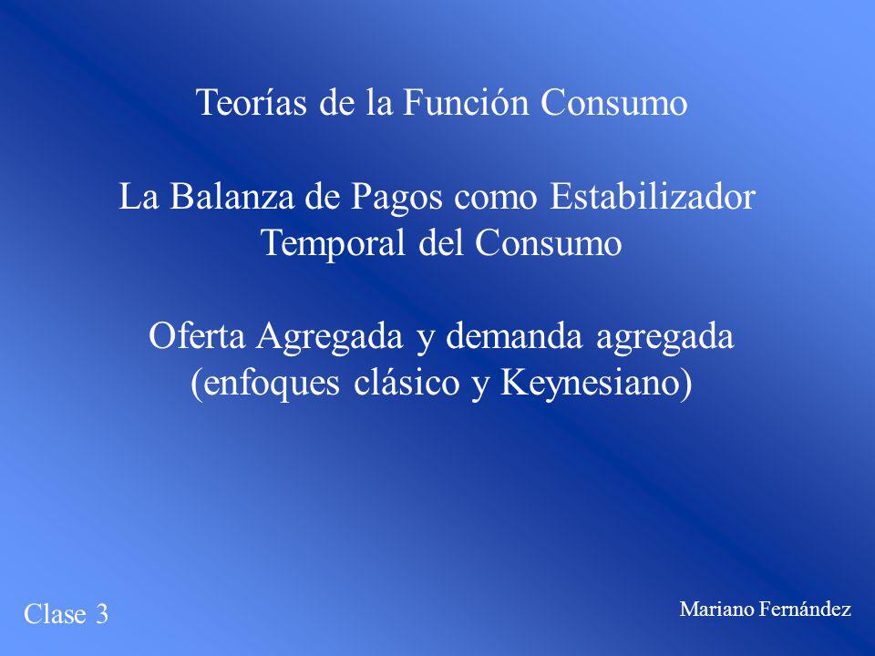 Teorías de la Función Consumo La Balanza de Pagos como Estabilizador