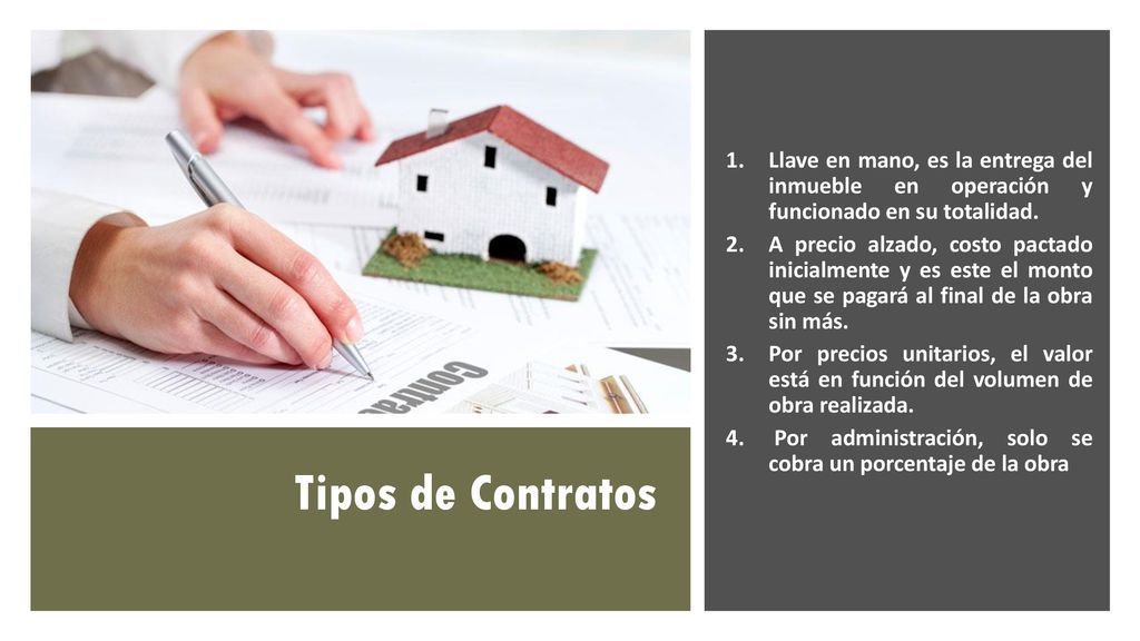 Llave en mano, es la entrega del inmueble en operación y funcionado en su totalidad.