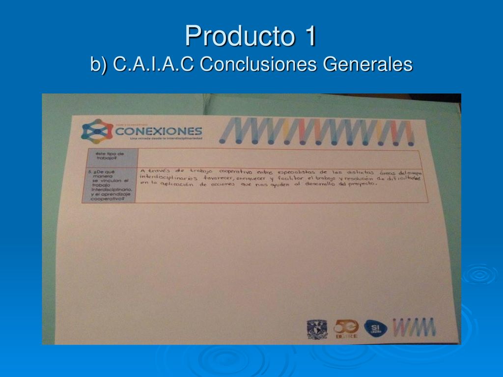 Producto 1 b) C.A.I.A.C Conclusiones Generales