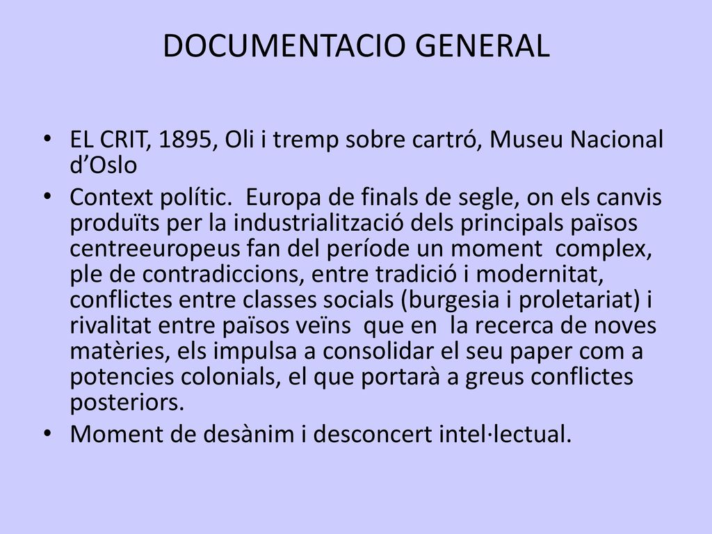 DOCUMENTACIO GENERAL EL CRIT, 1895, Oli i tremp sobre cartró, Museu Nacional d’Oslo.