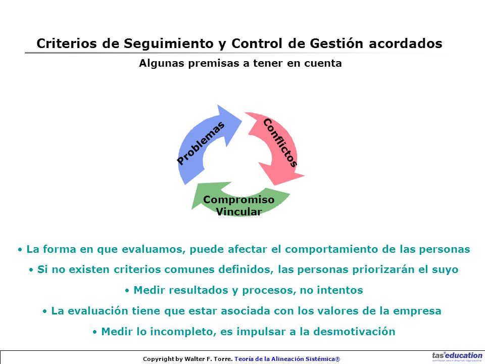 Criterios de Seguimiento y Control de Gestión acordados