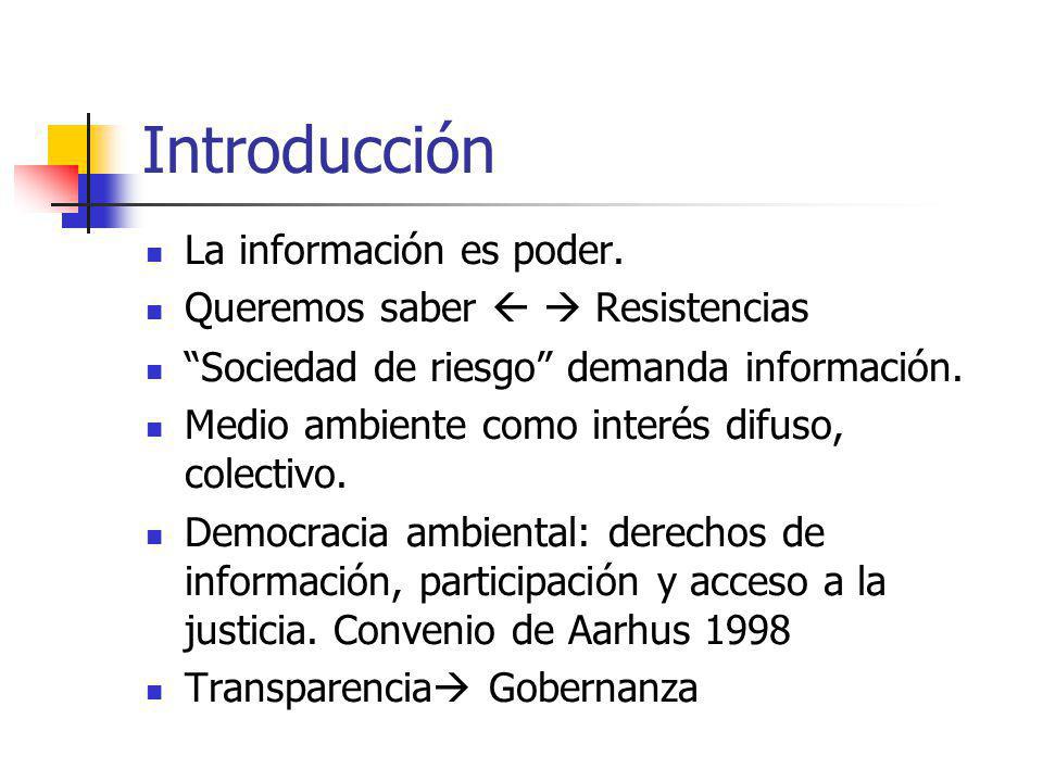 Introducción La información es poder. Queremos saber   Resistencias