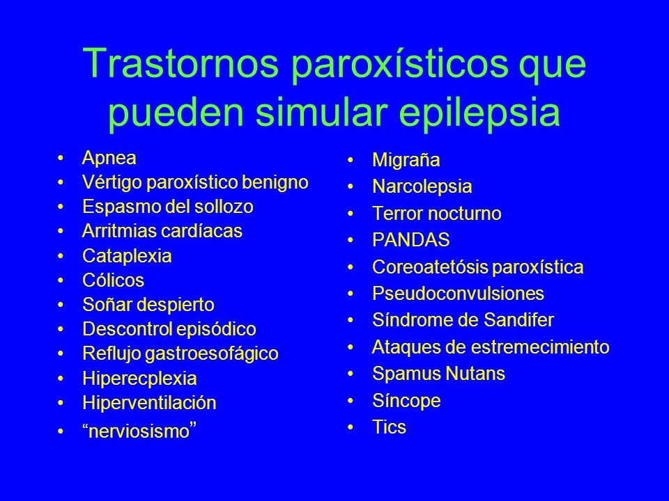 Trastornos paroxísticos que pueden simular epilepsia