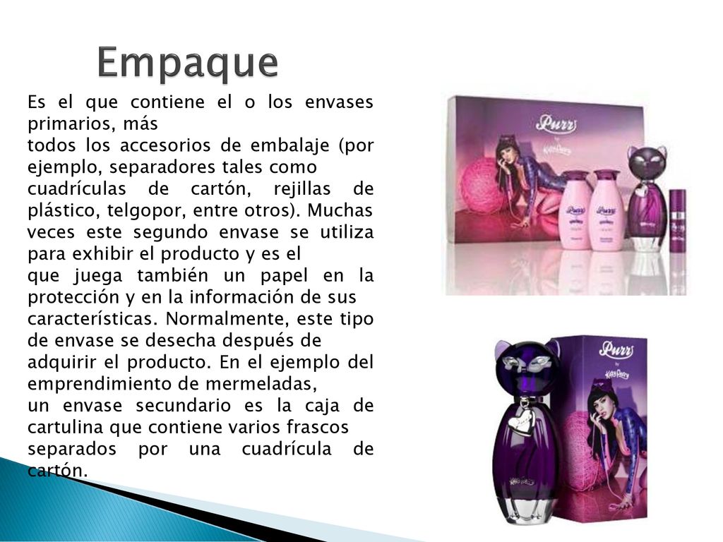 Empaque Es el que contiene el o los envases primarios, más