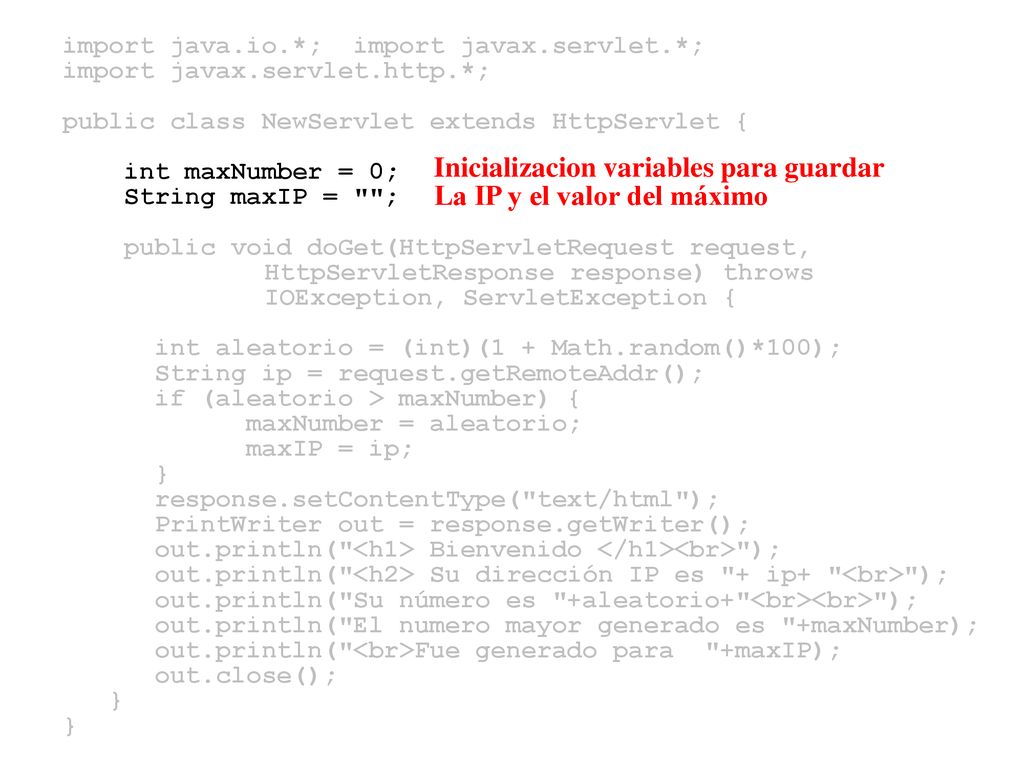 Inicializacion variables para guardar La IP y el valor del máximo