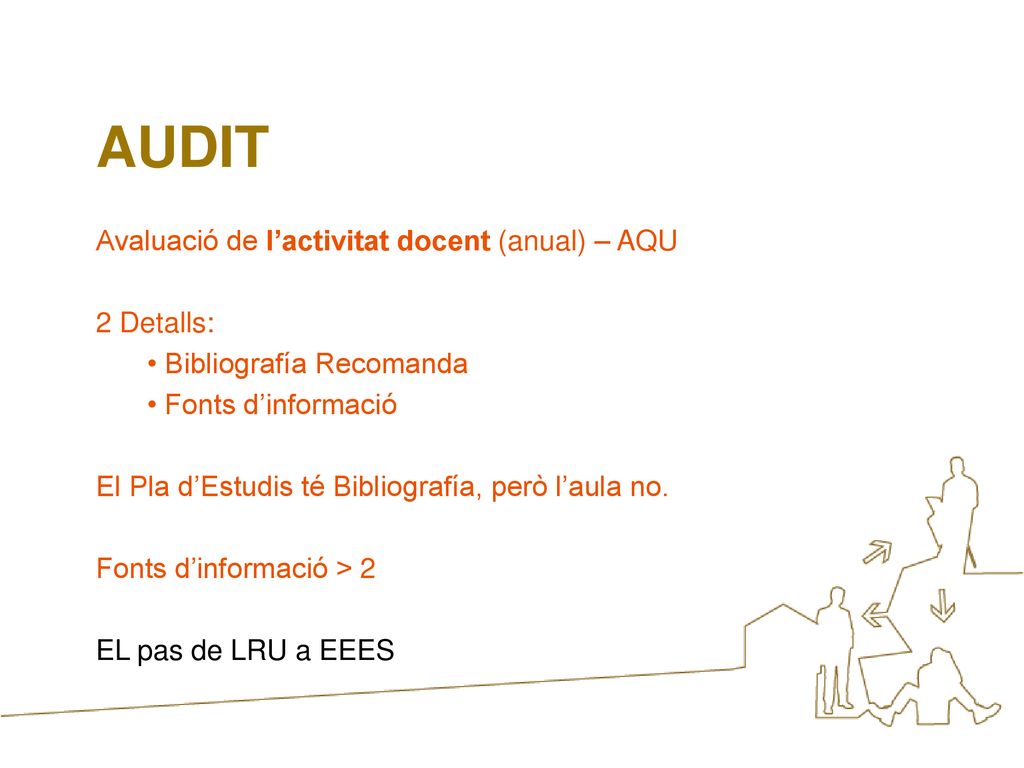 AUDIT Avaluació de l’activitat docent (anual) – AQU 2 Detalls: