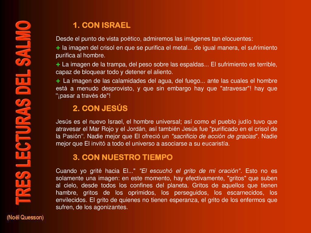 1. CON ISRAEL Desde el punto de vista poético, admiremos las imágenes tan elocuentes: