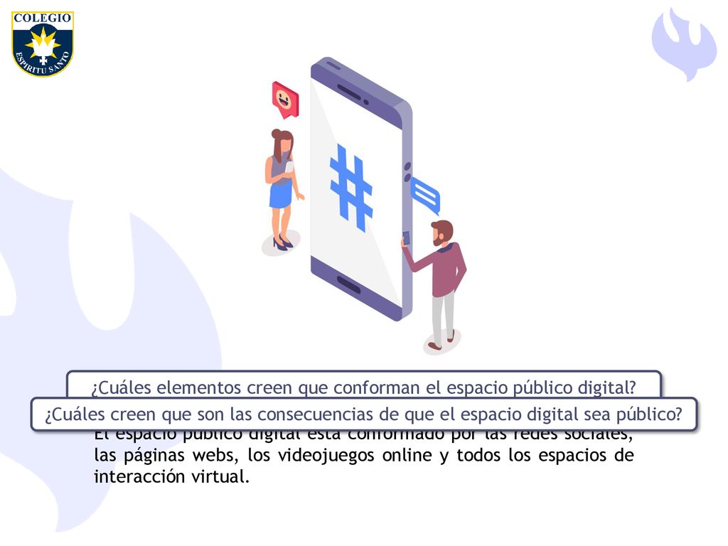 ¿Cuáles elementos creen que conforman el espacio público digital