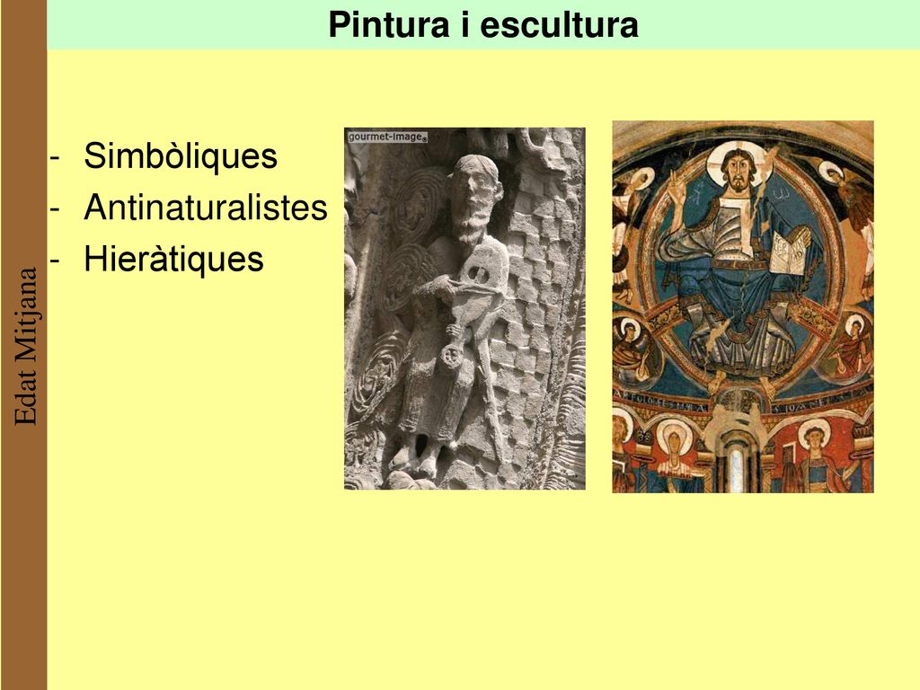 Pintura i escultura Simbòliques Antinaturalistes Hieràtiques