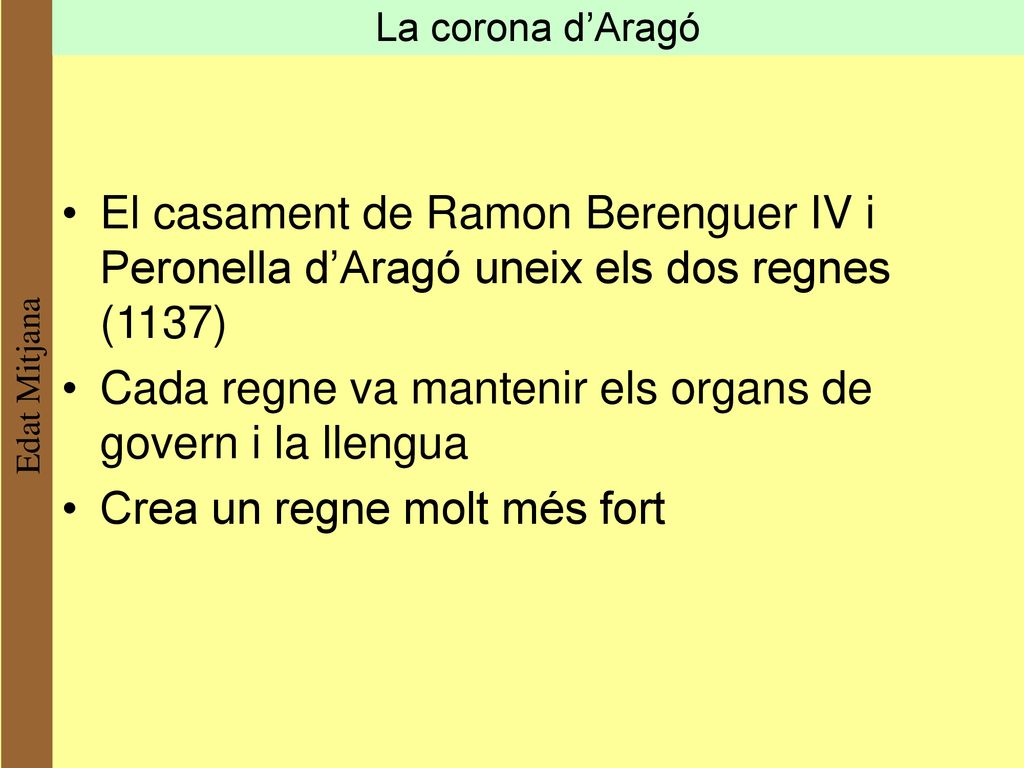 Cada regne va mantenir els organs de govern i la llengua