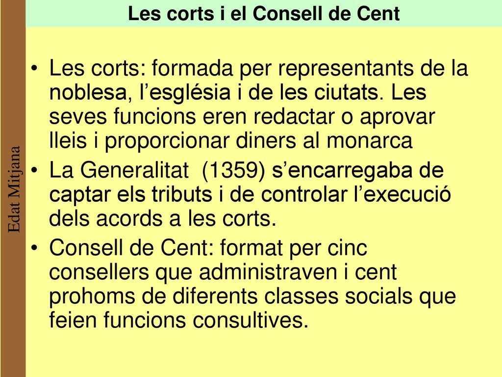Les corts i el Consell de Cent