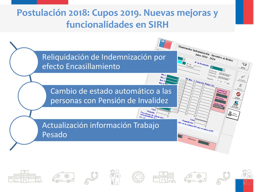 Postulación 2018: Cupos Nuevas mejoras y funcionalidades en SIRH