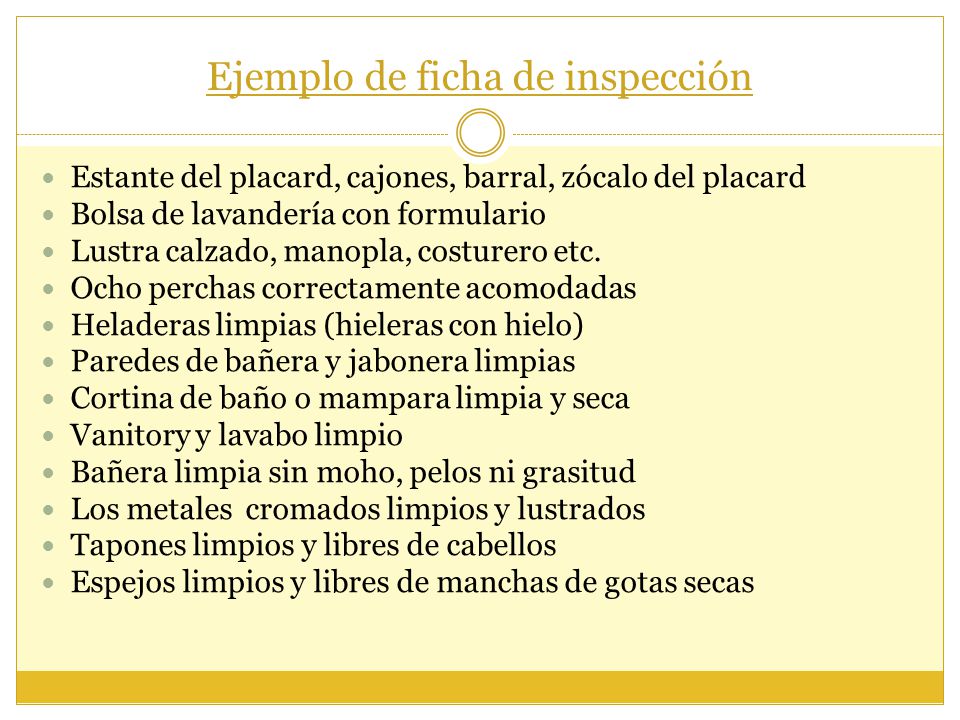 Ejemplo de ficha de inspección