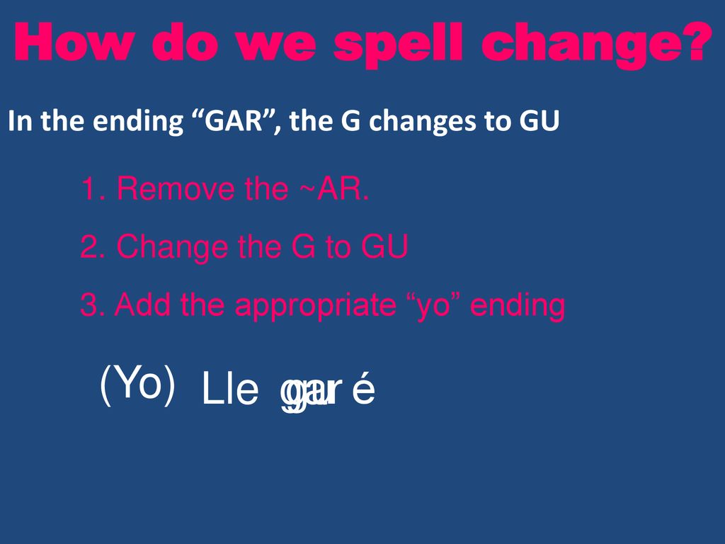 How do we spell change (Yo) Lle g gu ar é